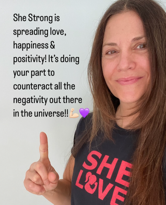 SHE LOVE Muscle Girl Stacked Black Tee – Strength Tee by All About She