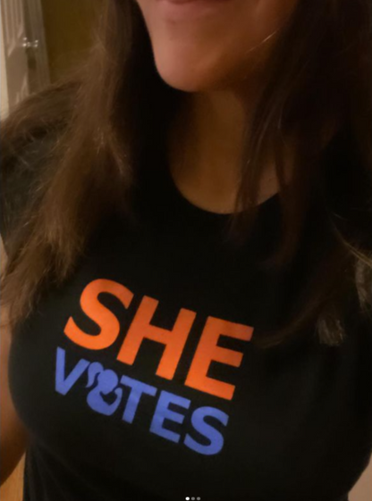SHE VOTES Softstyle T-Shirt – Empowerment Tee at allaboutshe.net