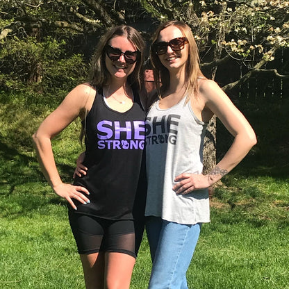 SHE STRONG Racerback Tank Black – Activewear by All About She