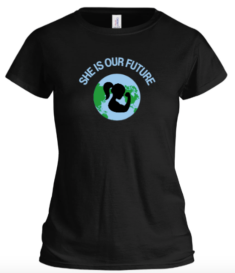 SHE IS OUR FUTURE Black Tee – Vision Tee by All About She