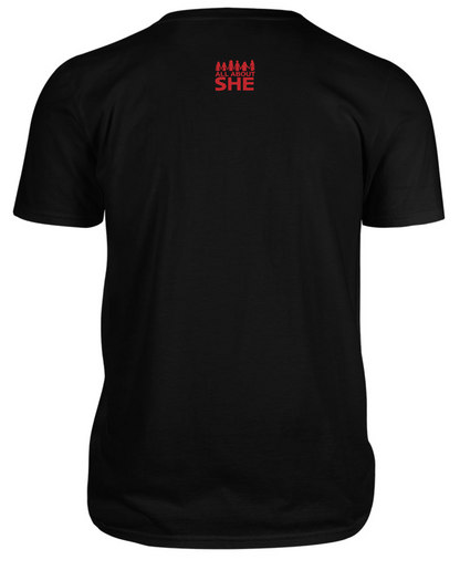 SHE LOVE Muscle Girl Stacked Black Tee – Strength Tee by All About She