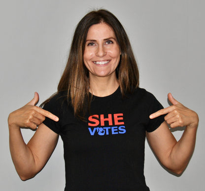 SHE VOTES Softstyle T-Shirt – Empowerment Tee at allaboutshe.net