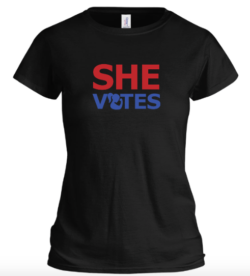 SHE VOTES Softstyle T-Shirt – Empowerment Tee at allaboutshe.net