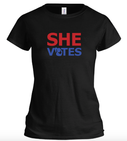 SHE VOTES Softstyle T-Shirt – Empowerment Tee at allaboutshe.net